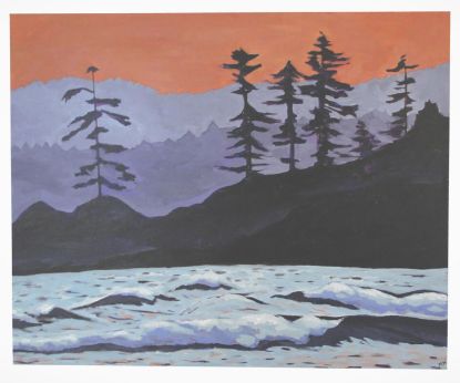 Picture of 'PNW Blues',  Original Acrylic Painting / Print on Canvas, 30" x 24" x .75"