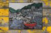 Picture of Original Acrylic Painting, Print on Canvas, 'Fishing Town',  30" x 20" x .75"