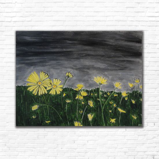 Picture of 'Stormy Skies', Original Acrylic Painting / Print on Canvas, 30" x 22.5" x .75"