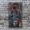 Picture of Original Acrylic Painting, Print on Canvas, 'Ballard Market Sunflower', 18" x 36" x .75"