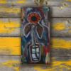 Picture of Original Acrylic Painting, Print on Canvas, 'Ballard Market Sunflower', 18" x 36" x .75"