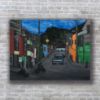 Picture of Original Acrylic Painting, Print on Canvas, 'Colombia Night Street', 24" x 18" x .75"