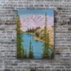 Picture of 'Alpine Lake', Original Acrylic Painting / Print on Canvas, 3' x 4'