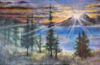 Picture of 'Mountain Sunrise', Original Acrylic Painting / Print on Canvas, 3'x 2'