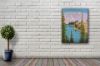 Picture of 'Alpine Lake', Original Acrylic Painting / Print on Canvas, 3' x 4'